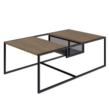 Imagem de Mesa De Centro Com Nicho Pés Metálicos York Hanover/preto - Artesano