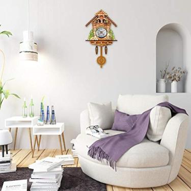 Imagem de RELÓGIO DE PAREDE DE MADEIRA ANTIGO CUCKOO BIRDHOUSE AUTO SWING SINO PÊNDULO DECORAÇÃO DE CASA ESTILO EUROPEU TRADICIONAL (CM003)