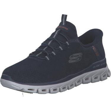 Imagem de Skechers Tênis masculino sem cadarço Glide-Step Noxus Hands Free, Malha PU azul-marinho, 41 BR