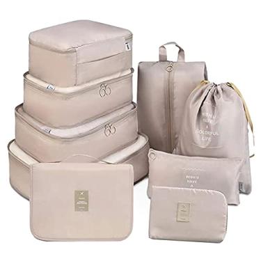 Imagem de 9PCS Kit de Bolsas Organizadoras para Viagem Organizador Embalagem Mala Portátil Bolsa Organizadora Roupas e Sapatos Armazenamento em Casa