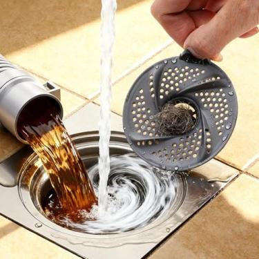 Imagem de 3 peças filtro antientupimento filtro à prova de insetos coletor de cabelo com orifícios de drenagem de malha giratória capa de ralo para cozinha banheiro (3 peças cinza)