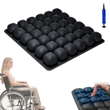 Imagem de Siomlana Almofadas de assento infláveis, almofada antidecúbito para cadeira de rodas para casa, carro, escritório, almofadas confortáveis para cóccix, ciática, alívio da dor no cóccix, 44 x 44 x 4,5