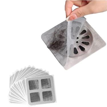 Imagem de 10 peças de capa de ralo de chuveiro descartável, coletor de cabelo, ralo de chuveiro, adesivos de malha, banheiro, lavanderia, banheira, cozinha, pia, para pelos humanos e animais de estimação