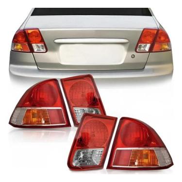 Imagem de Kit 4 lanterna honda civic 2003 2004 2005 2006 novo
