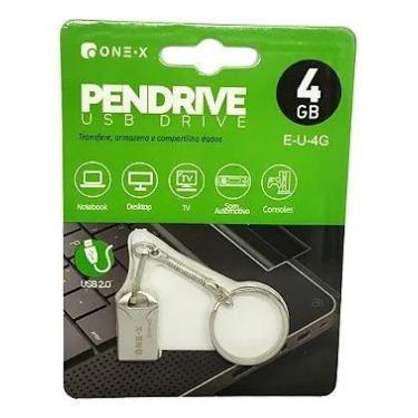 Imagem de PEN DRIVE USB 2.0 4GB ONEX E-U-4G - Armazenamento Básico e Prático