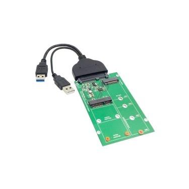 Imagem de ChenYang 2 em 1 Mini SATA mSATA SSD e NGFF SATA SSD para 6.3 cm SATA 3.0 III disco rígido PCB adaptador conversor com cabo de dados SATA para USB 3.0
