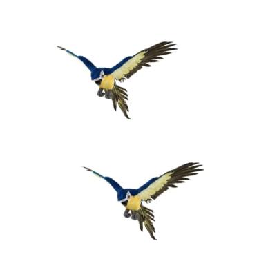 Imagem de Holibanna 2 Peças Pássaro Artificial Papagaio De Simulação Decoração De Porta Enfeites De Papagaio Decoração Doméstica Papagaio Arara Artificial Artesanato De Papagaio Pluma Miniatura Animal