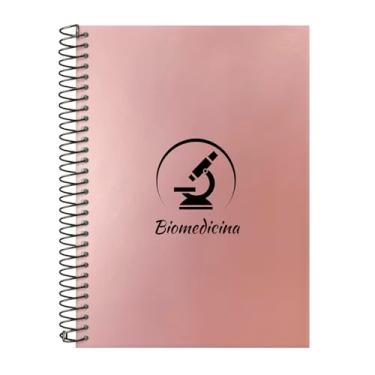 Imagem de Caderno Colegial 20 Matérias Profissões Biomedicina (Rosê Gold)
