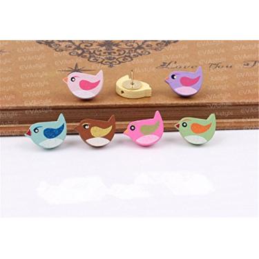 Imagem de 50 pinos de desenho de pássaros, pinos de pressão, pinos criativos/palhetas decorativas para a escola e escritório