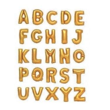 Imagem de Balão Metalizado Dourada 70cm - Decoração de Festas, Aniversários e Eventos - Casa dos Balões Letras F R Y T Z V U S Q J O P K H E (DOURADO, H)