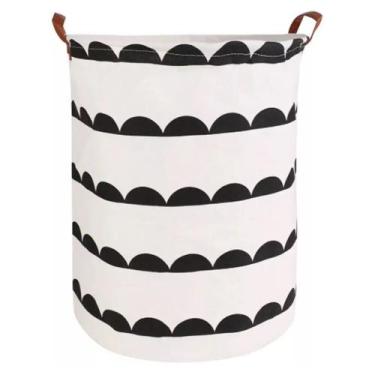 Imagem de Cesto Saco Organizador Roupa Suja Dobrável Multiuso - meia bolinhas - 