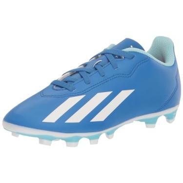 Imagem de adidas Tênis unissex infantil X Crazylight.4 flexível, Azul royal/branco/vermelho solar, 6 Big Kid