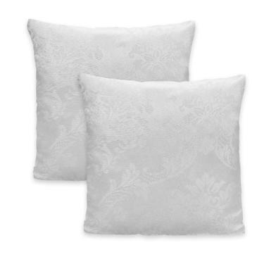 Imagem de Kit 2 Capas de Almofada c/ Zíper em Jacquard Adamascado Luxo 40cm x 40