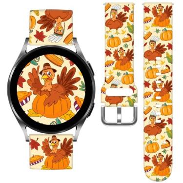 Imagem de Vieeki Pulseiras femininas de relógio de Ação de Graças Turquia compatíveis com Samsung Galaxy Watch 7, 6, 5, 4, 5 Pro (45 mm), 4 Classic (46 mm)/3 (41 mm)/Active 2, pulseira de silicone de