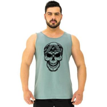 Imagem de Regata Clássica Masculina MXD Conceito Caveira Com Bandana, Verde mili