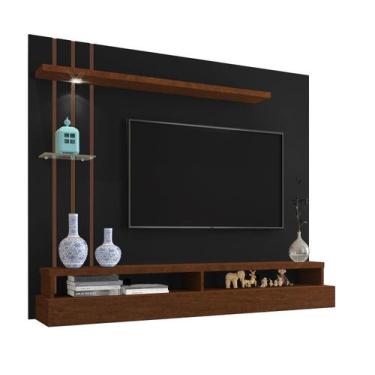 Imagem de Painel Tv Eros Carmolar Para TV Ate 55" Com Nicho E Luminária de Led, 