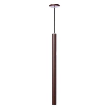 Imagem de Pendente Luminária Tubo Marrom 50Cm Canopla 6cm - Iluminar Ambiente