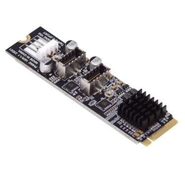 Imagem de chenyang M.2 NVME NGFF M-Key 1 a 2 USB 3.1 Tipo-E Adaptador de extensão de cabeçalho de placa principal para painel frontal