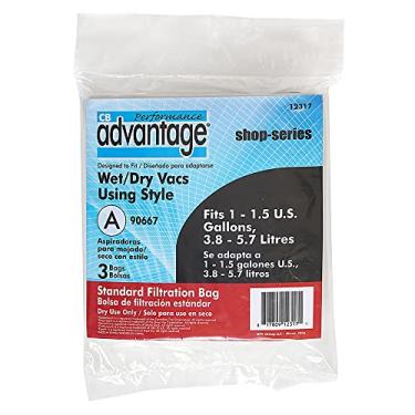 Imagem de Sacos de filtro padrão de substituição Vac da Advantage para aspirador úmido/seco de 1 a 1,5 galões, pacote com 3