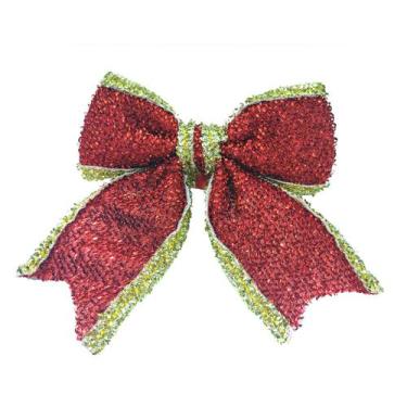 Imagem de Laco vermelho e dourado tam 15x13cm kit c/ 9 peças - NATAL