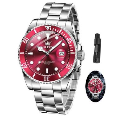 Imagem de Relógio Masculino OLEVS Vintage - Quartzo, Mostrador Prateado com Data