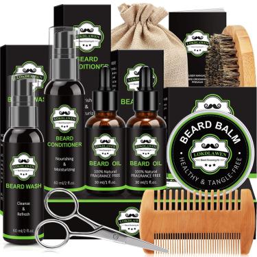 Imagem de Kit de barba lokdlawen para homens com sabonete, condicionador, óleo e bálsamo
