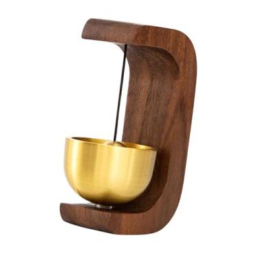 Imagem de IEUDNS Adesivo de Geladeira de Madeira para Lojistas, Sino de Porta Decorativo de Fácil Instalação, Ornamento para Entrada de Loja, Escritório, Casa, Cafeter, Cor Noz