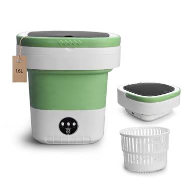 Imagem de Máquina de lavar portátil, mini lavadora e secadora dobrável de 16L com 3 modos de limpeza profunda, lavanderia pequena dobrável atualizada para viagens, apartamentos, casa, hotel e acampamento