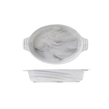 Imagem de Assadeira Prato grande e fundo de cerâmica para macarrão com arroz curry de 1200ml/2000ml, prato duplo para assar no forno Assadeiras(Grande)