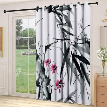 Imagem de Divisória de parede de cortina divisória de quarto japonês, estampa de inspiração japonesa de flor de cerejeira tradicional conceito de natureza, cortinas largas isoladas/cortinas de quarto (painel