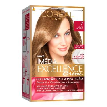 Imagem de Tintura Creme Imédia Excellence L`oréal Louro Natural 7 Kit