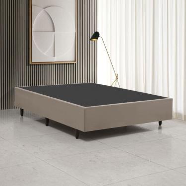 Imagem de Base Box Casal Estofada Madeira Reforçada P/ Colchão 138x188