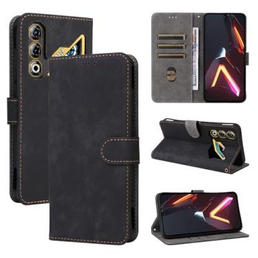 Imagem de Pzwoxukhov Capa compatível com ZTE Nubia Neo 3 GT 5G, compatível com ZTE Nubia Neo 3 GT 5G, couro PU, capa flip preta