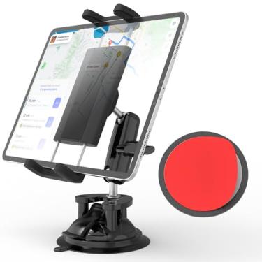 Imagem de LYFICCS Suporte de tablet de braço de metal para painel de carro, ventosa de para-brisa, suporte para tablet de carro, rotação de 360° com ajuste para iPad Pro/Air/Mini, Galaxy Tab, Fire HD, iPhone 16