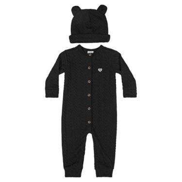 Imagem de Macacão e touca Tricô para Bebê Menina Quimby, Preto, 3