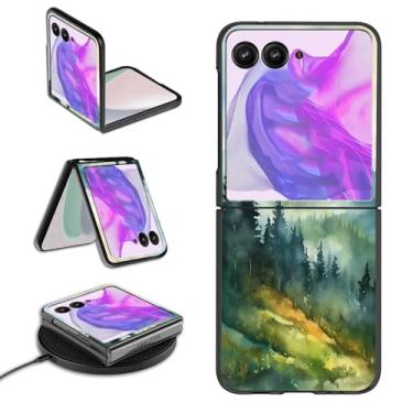 Imagem de Capa para Motorola Moto Razr Plus 2024 para Moto Razr 50 Ultra capa de telefone para mulheres e homens, fina, rígida, à prova de choque, capa flip para Moto Razr+ 5G 2024, pintura de paisagem em