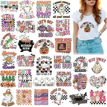 Imagem de Iron on Transfers TecUnite Halloween Ghost Pumpkin Witch