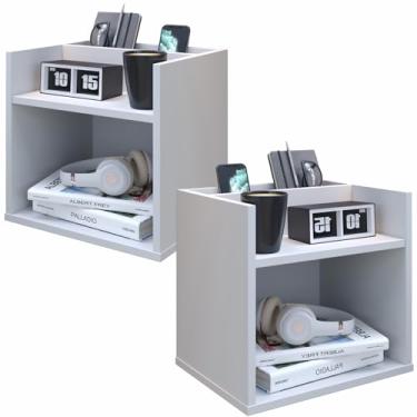 Imagem de Conjunto 2 Mesas de Cabeceira Madri - JM3 Moveis (Branco)