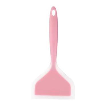 Imagem de Pá antiaderente – Espátula de fritura de silicone semitransparente, 1 espátula de cozinha de superfície larga para ovos, panquecas, pizza (rosa)