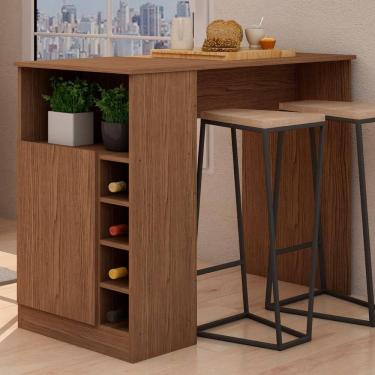 Imagem de Bancada de Cozinha Genialflex Romana Porta Adega Ébano Fosco