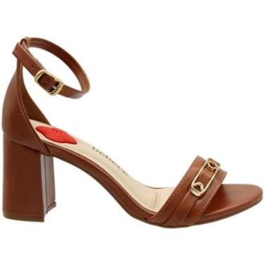 Imagem de Sandália Bebecê Salto Bloco B+ Napa Egeu Tira Enfeite Feminina-Feminino