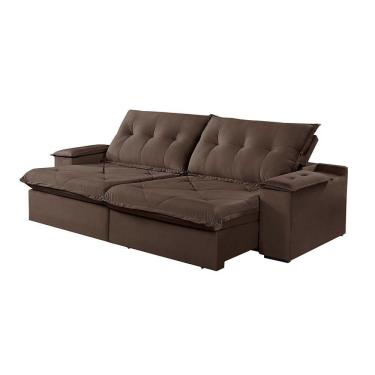 Imagem de Sofá 4 Lugares Retrátil E Reclinável Martins M-163 Veludo Marrom