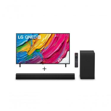 Imagem de Smart TV LG QNED AI QNED80 65" 2025 + Soundbar S40T 300W RMS, 2.1 Canais, Dolby Digital