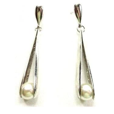 Imagem de Brinco Ostra Folheado Ródio - Tulerry Semijoias E Acessórios