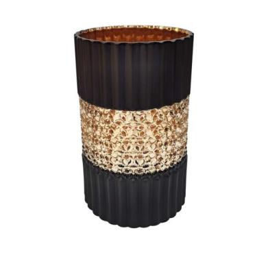 Imagem de Castiçal Vaso De Vidro Preto Fosco - Zona Livre