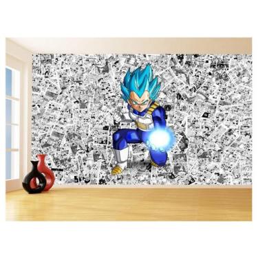 Imagem de Papel De Parede Dragon Ball Vegeta Blue Anime 3,5M Dbz580 - Você Decor