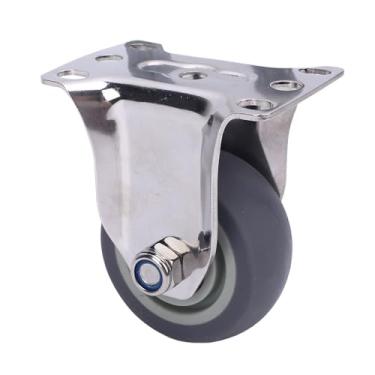 Imagem de Cryfokt Rodízio TPR Silencioso Direcional de 3 Polegadas para Bancada de Móveis, Estrutura de Aço Inoxidável Resistente para Uso Industrial de Carrinhos