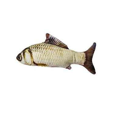 Imagem de Boneca Peixe de Pelúcia Simulada Realista Brinquedos Interativos Divertidos para Cães e Gatos Morder Suprimentos Gato Gata Filhote Flop Brinquedo com Catnip