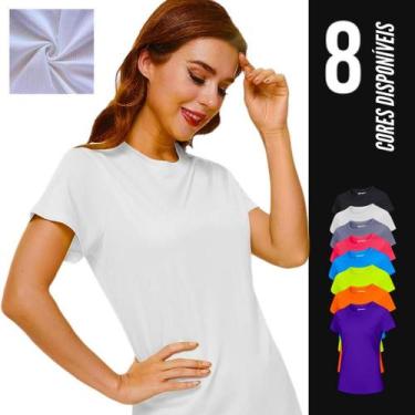 Imagem de Camiseta Blusinha Dry MALHA FRIA POLIAMIDA Tecido Furadinho feminina A