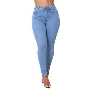 Imagem de Calça Jeans Skinny Feminina Premium Lavagem Clara Moda Casual Fashion 